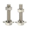 Version 1.0.0 Mellewell 1/4-20 x 4 Hex Head Bolts with Hex Nuts and Thick Flat & Lock Washers, Fully Threaded, Stainless Steel 18-8, Plain Finish, 8 Sets