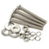 Version 1.0.0 Mellewell 1/4-20 x 4 Hex Head Bolts with Hex Nuts and Thick Flat & Lock Washers, Fully Threaded, Stainless Steel 18-8, Plain Finish, 8 Sets