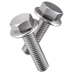 M8-1.25 x 40mm Flanged Hex Head Bolts Flange Hexagon Screws, Stainless Steel ...