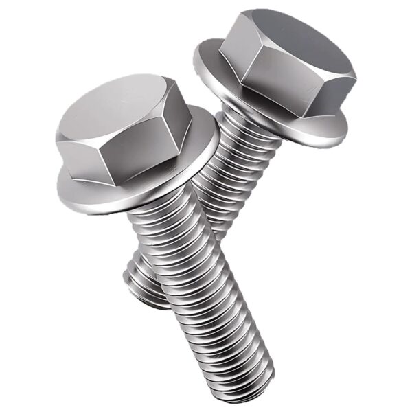 M8-1.25 x 40mm Flanged Hex Head Bolts Flange Hexagon Screws, Stainless Steel ...
