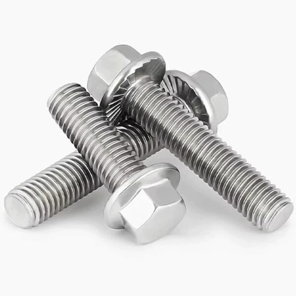 M8-1.25 x 40mm Flanged Hex Head Bolts Flange Hexagon Screws, Stainless Steel ...