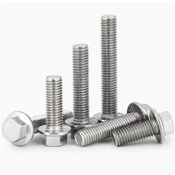 M8-1.25 x 40mm Flanged Hex Head Bolts Flange Hexagon Screws, Stainless Steel ...