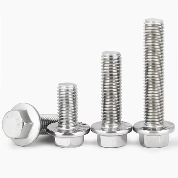 M8-1.25 x 40mm Flanged Hex Head Bolts Flange Hexagon Screws, Stainless Steel ...
