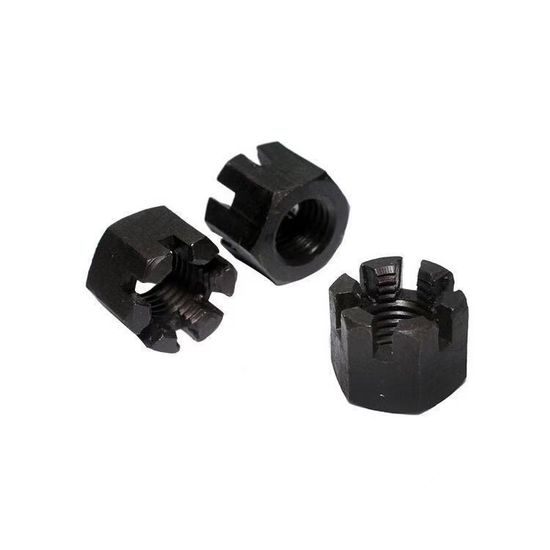 Reliable Black Hexagonal Slotted Nuts for Heavy-Duty Applications