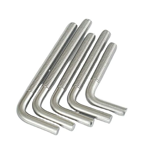 Super Duplex Stainless Steel 2205 2507 A286 L & J Type Hook Foundation Anchor Bolt DIN529