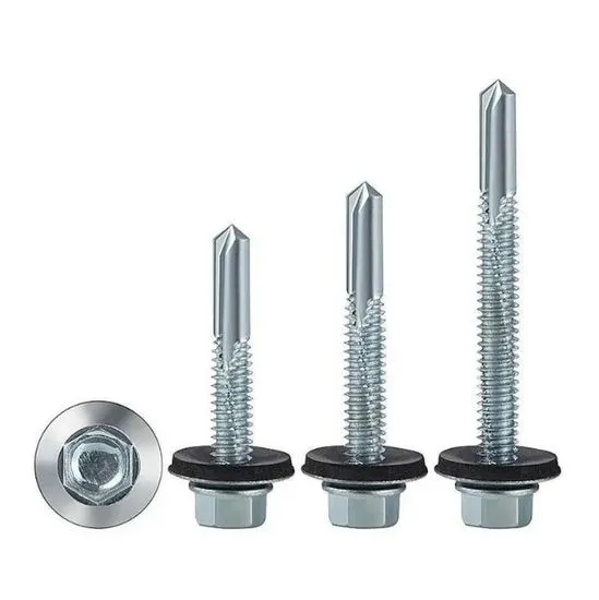 DIN7504 K Hex Flange Head Self Drilling Screw Stainless Steel (6) Premium 410SS Hex Washer Flange Self-Drilling Screws – High-Hardness Martensitic Stainless Steel Tek Fasteners with Ruspert Coating
