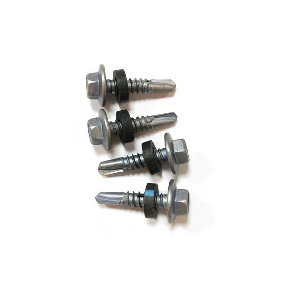 OEM Self-Drilling Hexagonal Flange Stitching Screws for Color Steel Plates Factory Price (2) Premium Hex Head Stitching Screws with Ruspert Coating – High-Torque Carbon Steel Metal Roofing Fasteners with EPDM Sealing Washer