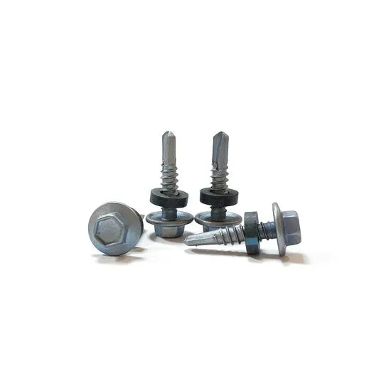 OEM Self-Drilling Hexagonal Flange Stitching Screws for Color Steel Plates Factory Price (4) Premium Hex Head Stitching Screws with Ruspert Coating – High-Torque Carbon Steel Metal Roofing Fasteners with EPDM Sealing Washer