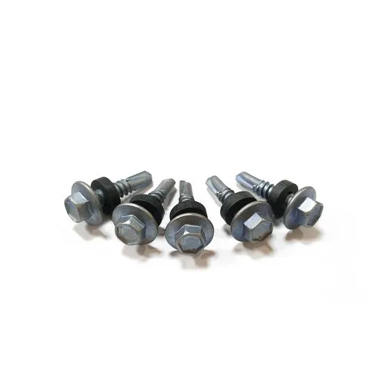 OEM Self-Drilling Hexagonal Flange Stitching Screws for Color Steel Plates Factory Price (6) Premium Hex Head Stitching Screws with Ruspert Coating – High-Torque Carbon Steel Metal Roofing Fasteners with EPDM Sealing Washer