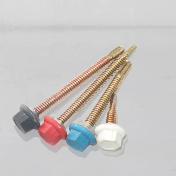 Premium Double Color Nylon Hex Washer Head Self-Drilling Screws – Color-Matched Industrial Fasteners with Integrated Sealing Washer