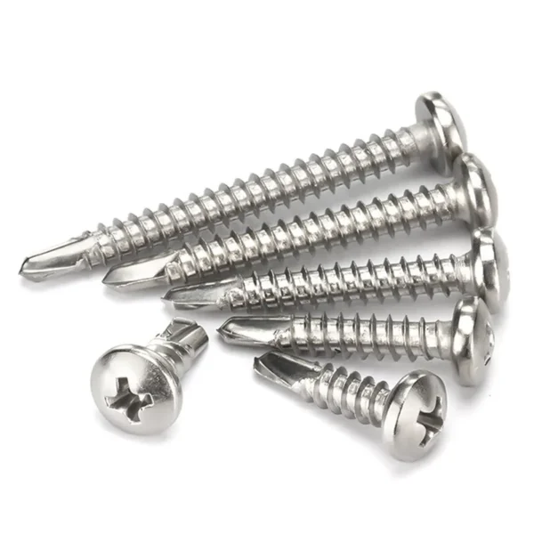Premium SUS410 Stainless Steel Pan Head Phillips Self-Drilling Screws – High-Hardness Tek Screws (M2.9 to M6.3) for Metal Fastening